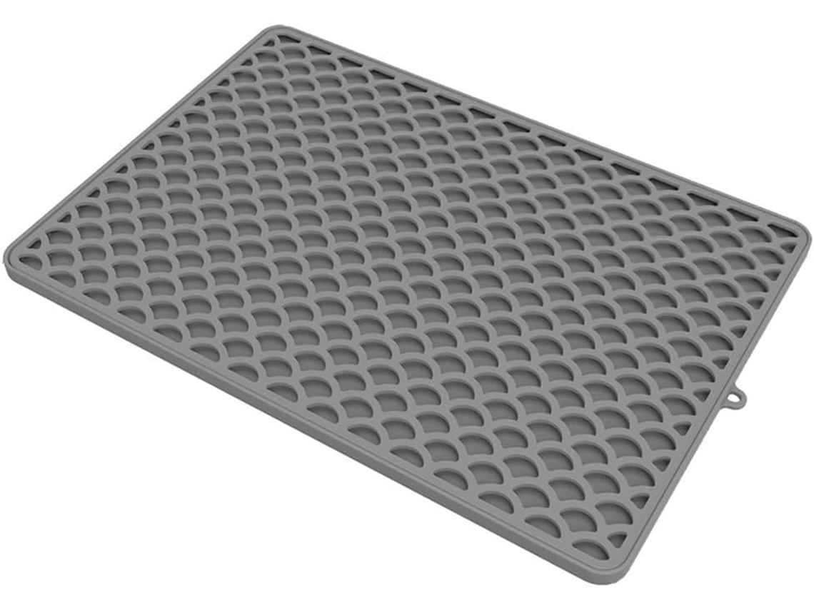 Tapete de silicone para secar louça, ideal para bancada de cozinha, com design superabsorvente de dupla camada.
