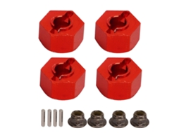 Cubos De Roda Hexagonais Qukaim Para Carros Rc Traxxas Slash 1/10, 4 Pinos, 4 Porcas, Alumínio Cnc, Vermelhovayotoy