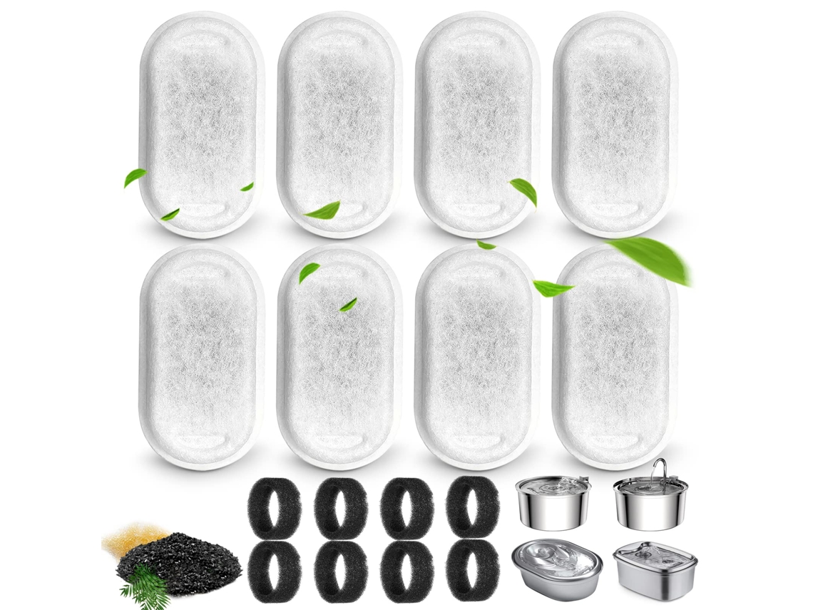 Filtro, 8 Cartuchos De Filtro + 8 Esponjas, Compatível Com Dispensadores De Água De Aço Inoxidável De 108 Oz/67 Oz.