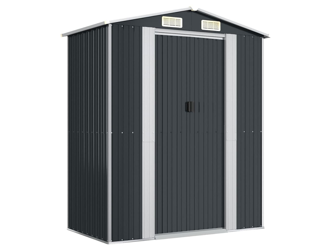 Abrigo De Jardim Vidaxl Antracite Aço ( 192x108x223 Cm)
