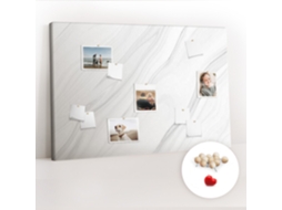 Quadro De Cortiça Com Impressão Mármore Decorativo Para A Sala De Estar Espelharte (120x80 Cm)