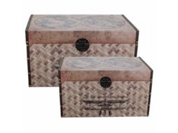 Conjunto de Baús SIGNES GRIMALT Mapa Do Mundo Pvc Madeira Mdf 41x39x70 cm