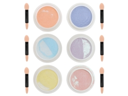 6pcs Pó De Unha Com Efeito Perolado Brilhante Para Salão E Lar Ferramenta De Manicure Decoração De Unhas