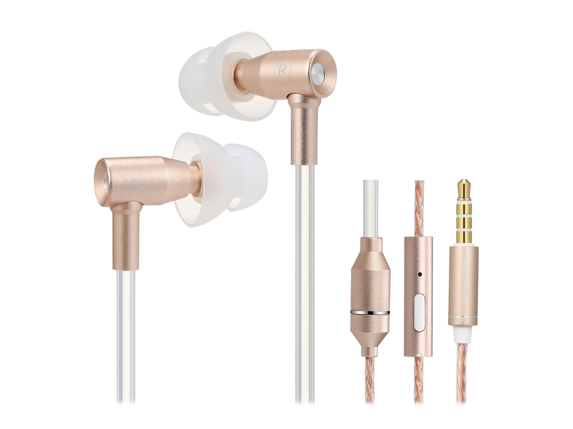 Fones de Ouvido intra auriculares com fio 3,5mm, microfone, cancelamento de ruído MDUG