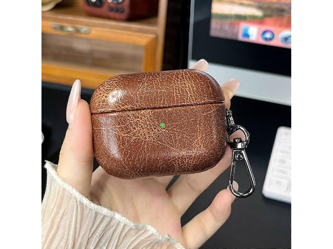 Capa Protetora Retrô Em Couro Oleado Para Fones De Ouvido Bluetooth Airpods 3
