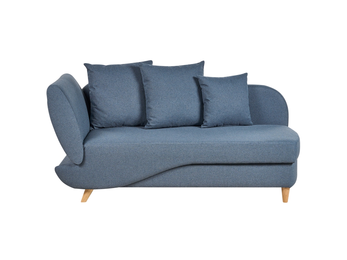 Chaise longue BELIANI Meri de Linho Azul 156x69x73