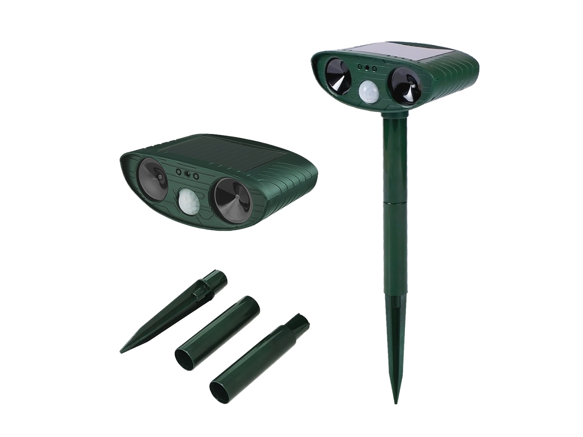 Afastador ultrassônico solar resistente à chuva com luz LED pisca para animais pequenos | S/MARCA