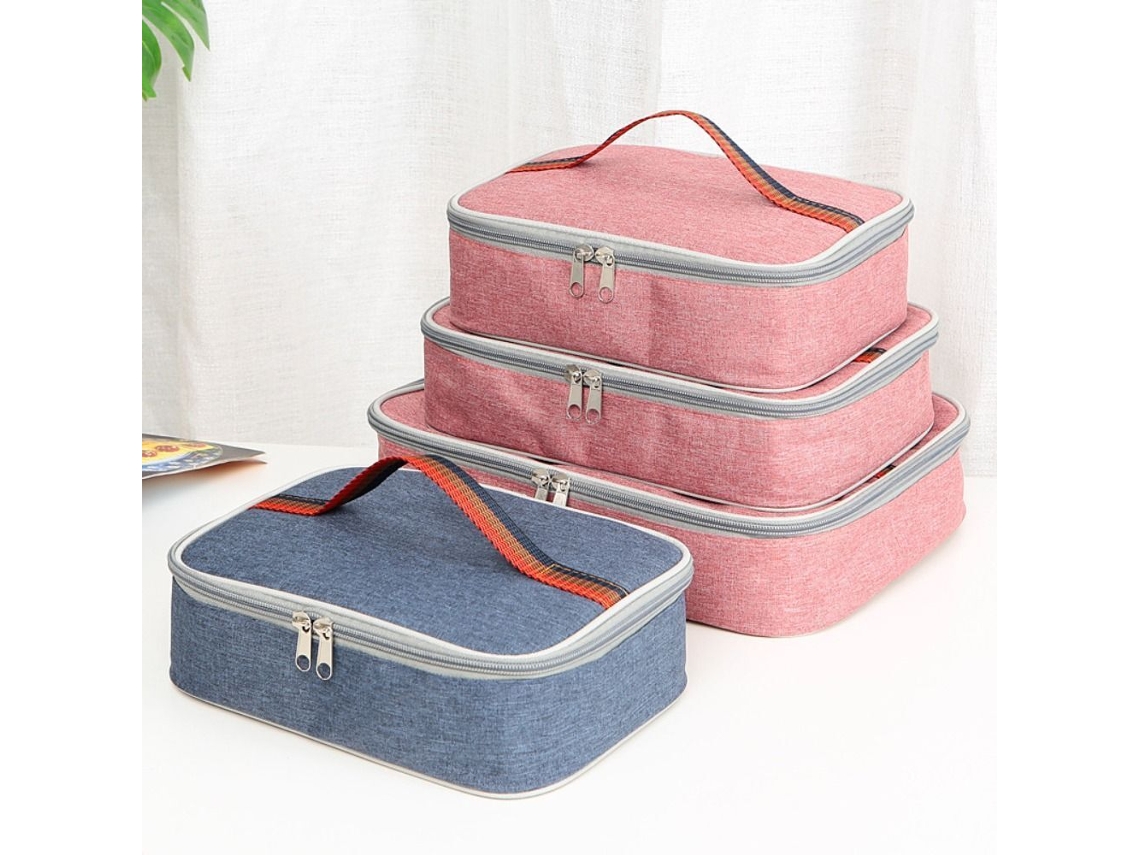 Lancheira Térmica Quadrada com Isolamento Térmico, Lancheira para Viagem, Azul, M SUNNY SPACES
