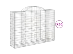 Gabion Basket, Gabion Baskets Vidaxl Prateado Ferro (200 X 50 X 140/160 Cm)