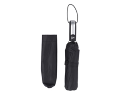 Paraguas Automático Resistente Ao Vento com Grip Confortável Portátil Dobrável para Chuva e Sol Preto