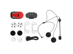 Fone De Ouvido Para Capacete De Moto Com Redução De Ruído Bluetooth 5.0 Impermeável Para Pilotagem Vermelho