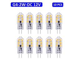 Lâmpadas Led G4, Pacote Com 10 Lâmpadas, 2w, Dc 12v, 6000k, Branca Brilvibera