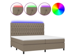 Box Spring Bed, Box Spring Beds Vidaxl Cinzento-acastanhado Tecido (200 X 200 Cm)