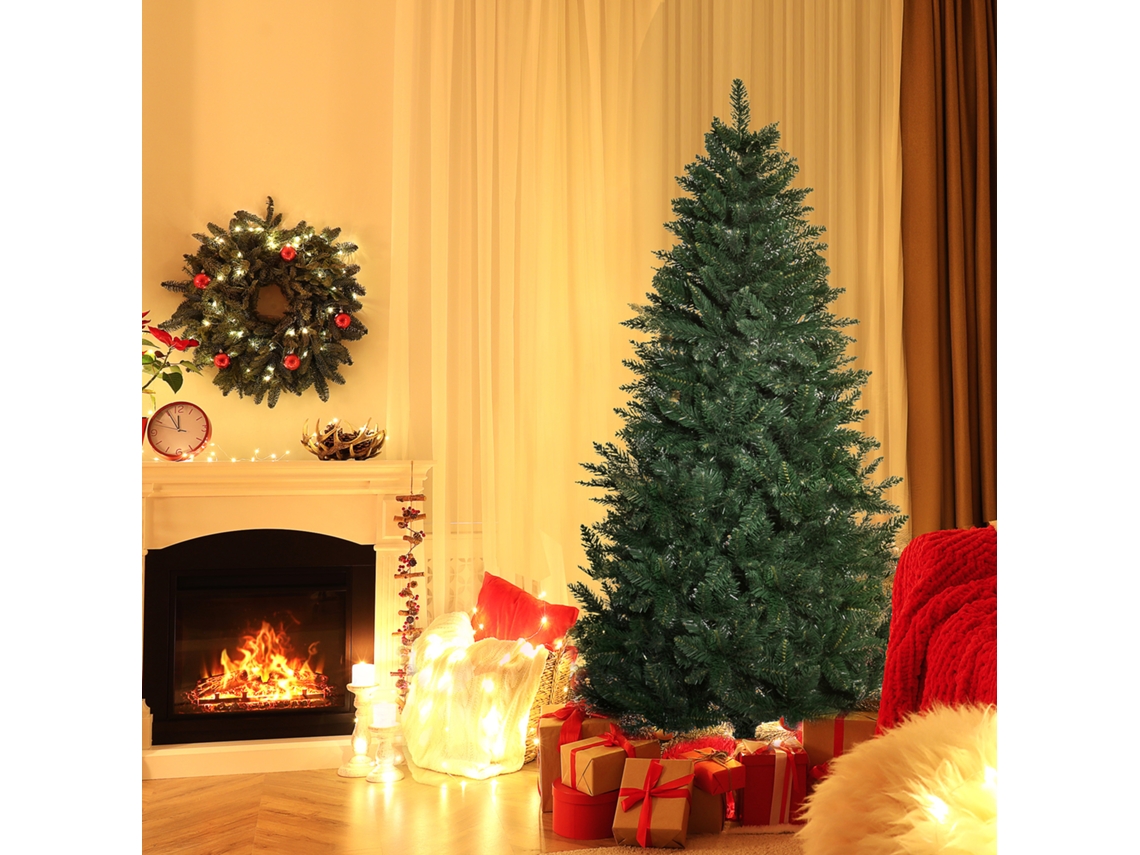 Árvore De Natal Artificial Plegável Com Base Removível 180cm - Verde
