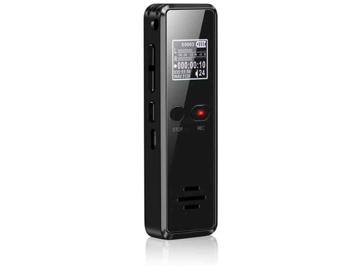 Gravador Micro Digital Ativado Por Voz Dictaphone Gravação De Áudio De Longa Distância Mp3 Player Redução De Ruído Gravação Wav Yizhood (preto)
