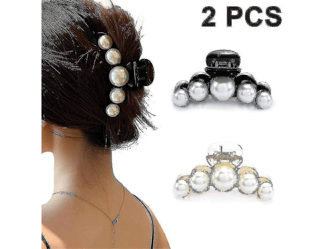 Conjunto De 2 Presilhas De Cabelo Grandes Com Pérolas