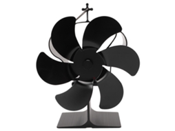 Ventilador de Lareira a Calor 6 Pás Auto Iniciar Resistente a Altas Temperaturas Preto S/MARCA