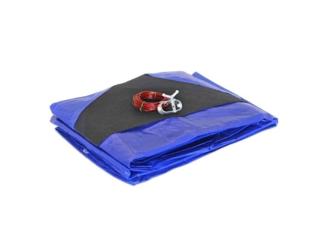 Capa Para Piscina Redonda Kalembal - 6,2m - Rede De Drenagem - Azul - Resistente - Anti-uv