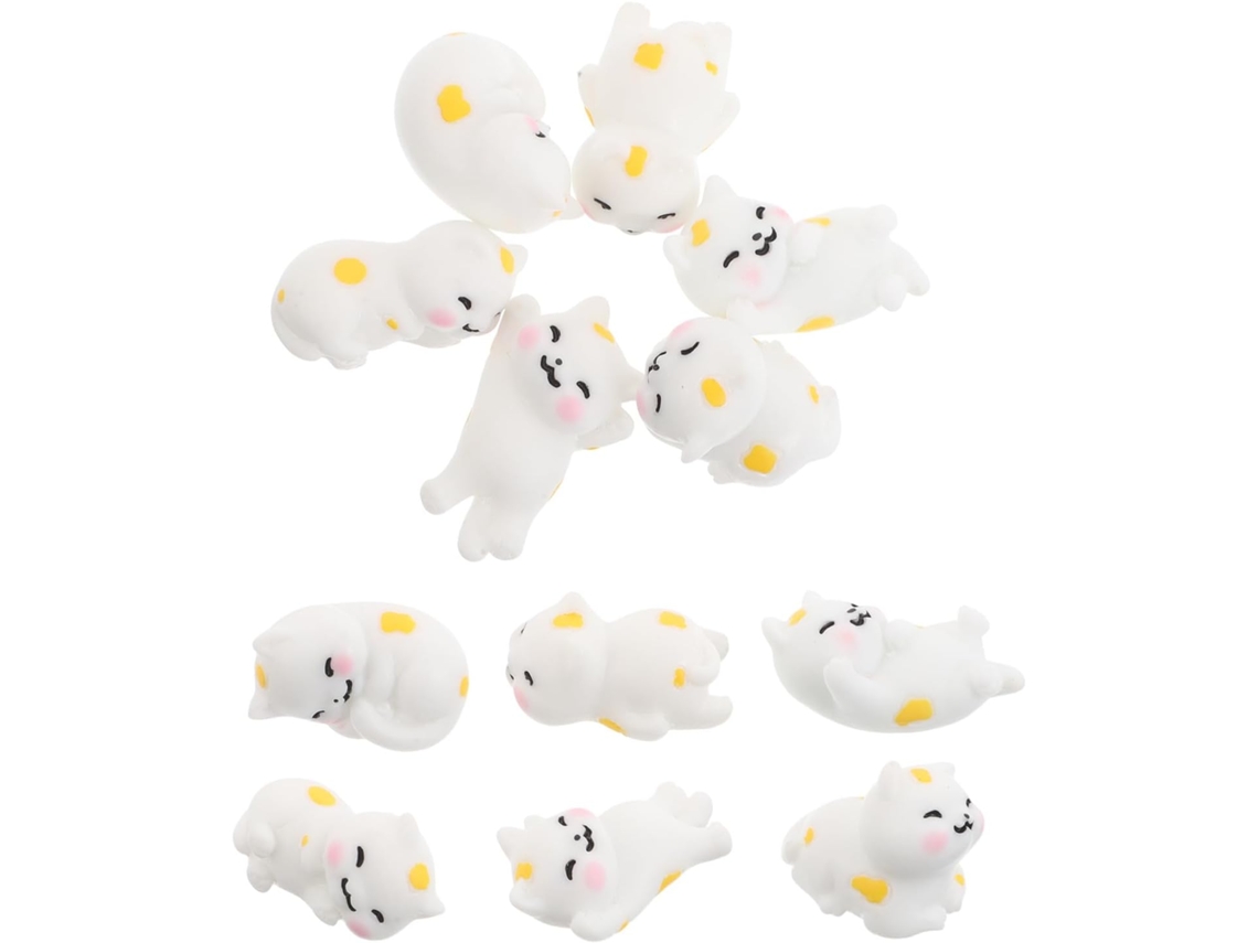 Inoomp 12 Miniaturas de Gatos em Resina, Enfeites Fofos para Jardins de Fadas e Decoração de Casa, Decoração Viva e CHABERLU
