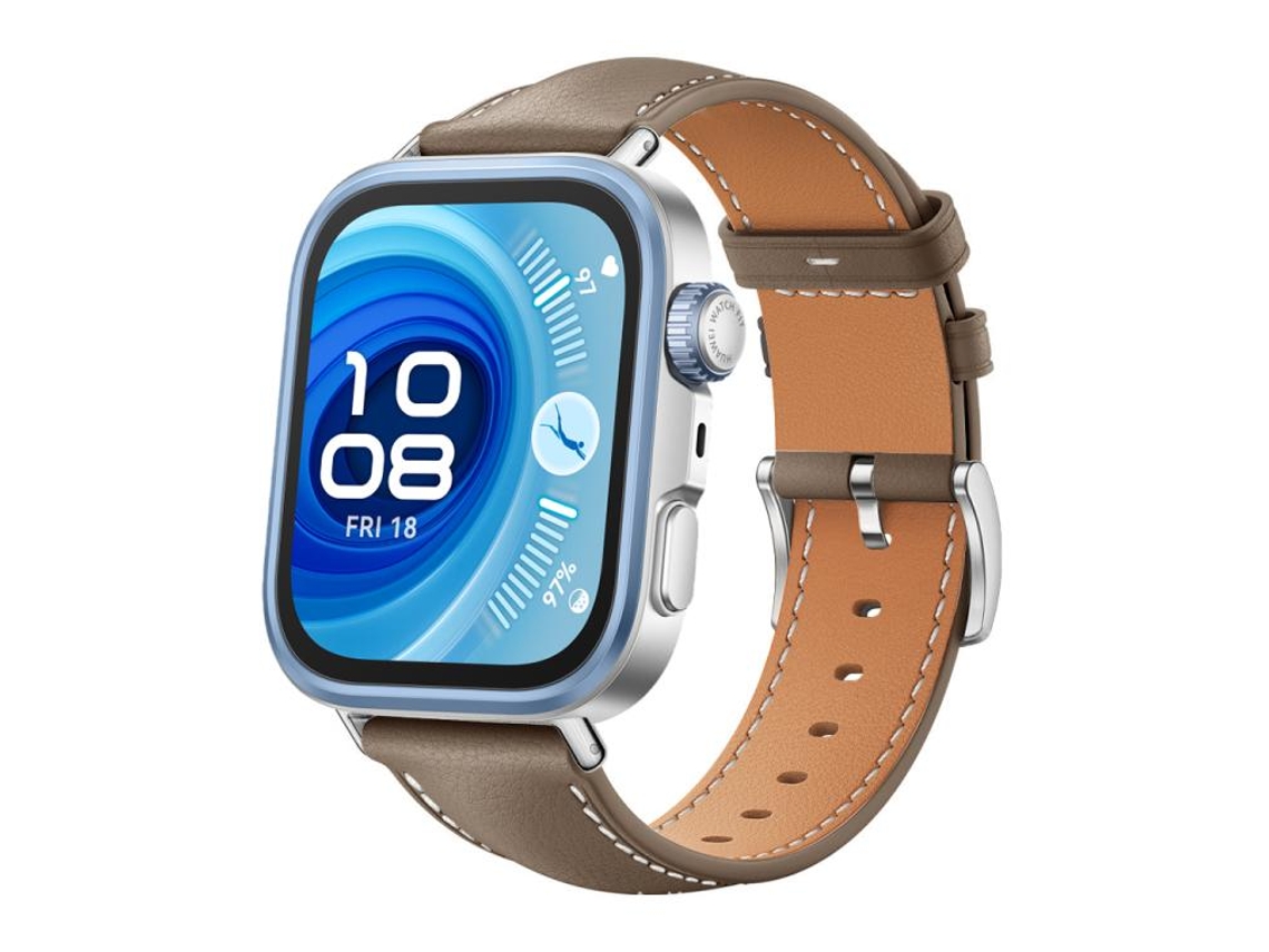 Bracelete para Huawei Watch Fit 4 Pro / Fit 4 / Fit 3 Couro Preto com Cabeça Chata e Textura de Tubarão Marrom XIAOMOYU (20mm)
