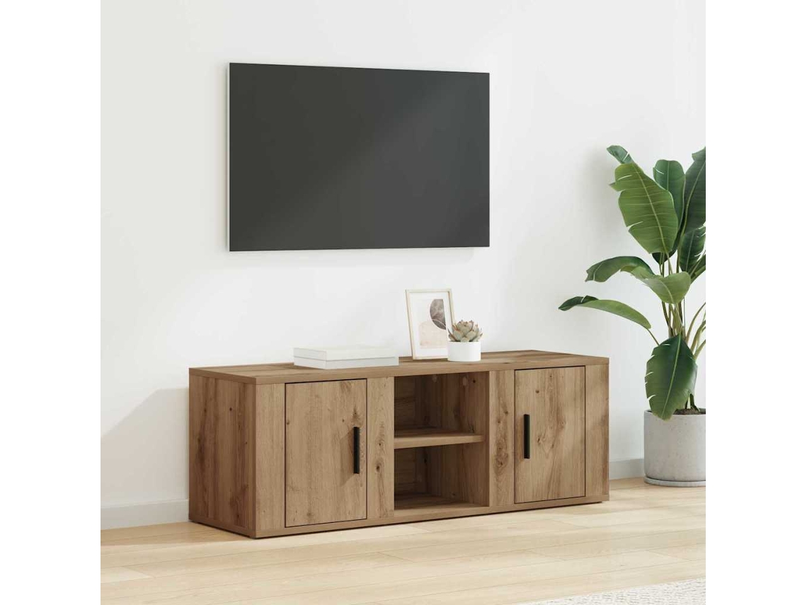 Vidaxl Gabinete Para Tv 100 X 31,5 X 35 Cm Carvalho Artesanal