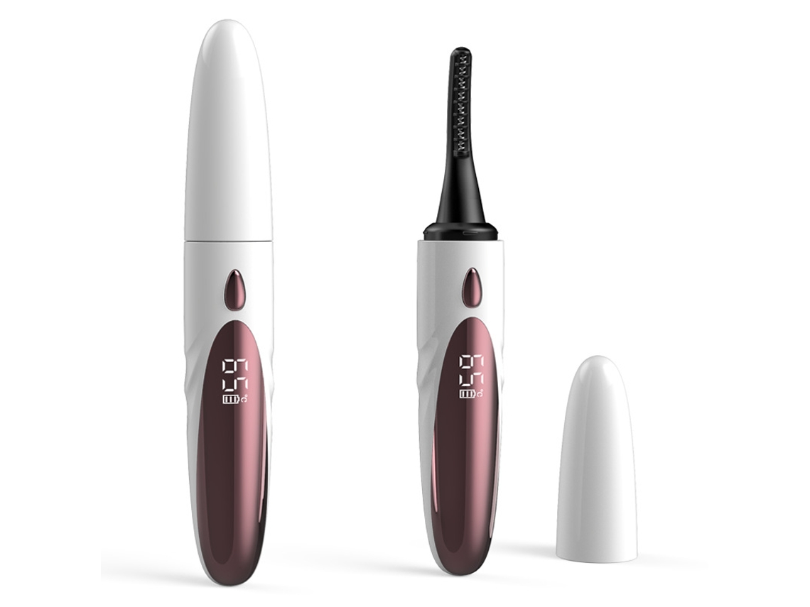 Pinça para cílios elétrica YANYXR branca com 4 temperaturas, display LCD, recarregável, anti queimadura