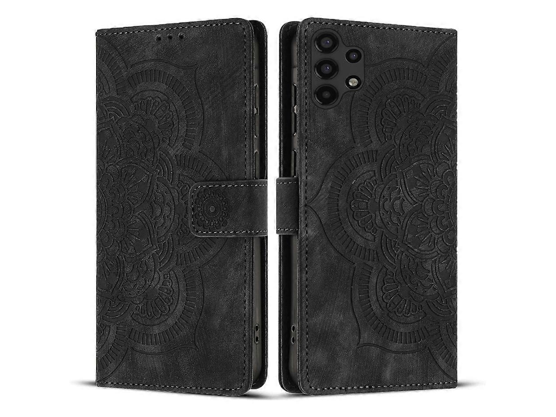 Capa De Celular De Couro Fosco Retrô Com Estampa De Mandala