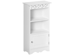 Armário de Chão com 2 Prateleiras e Porta em Mdf Branco 40l x 23p x 80a cm para Banheiro BTFORUS