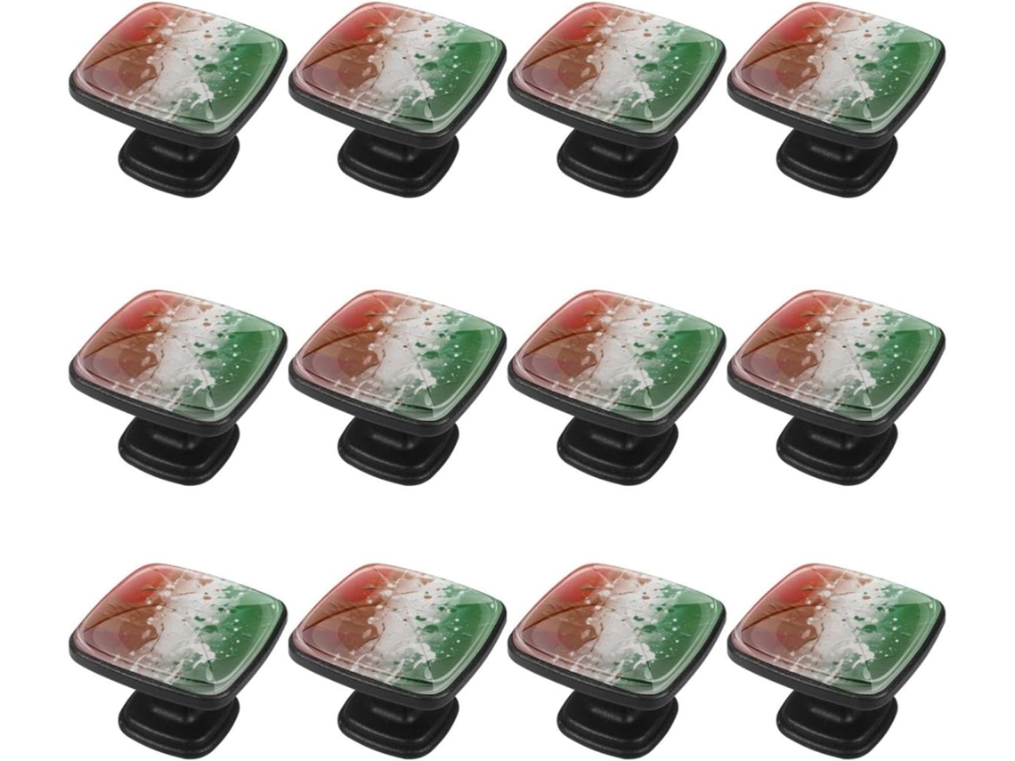 Puxadores Quadrados Para Gavetas De Cômoda, Puxadores Para Armários De Cozinha, 12 Peças, Estampa Abstrata Da Bandeira