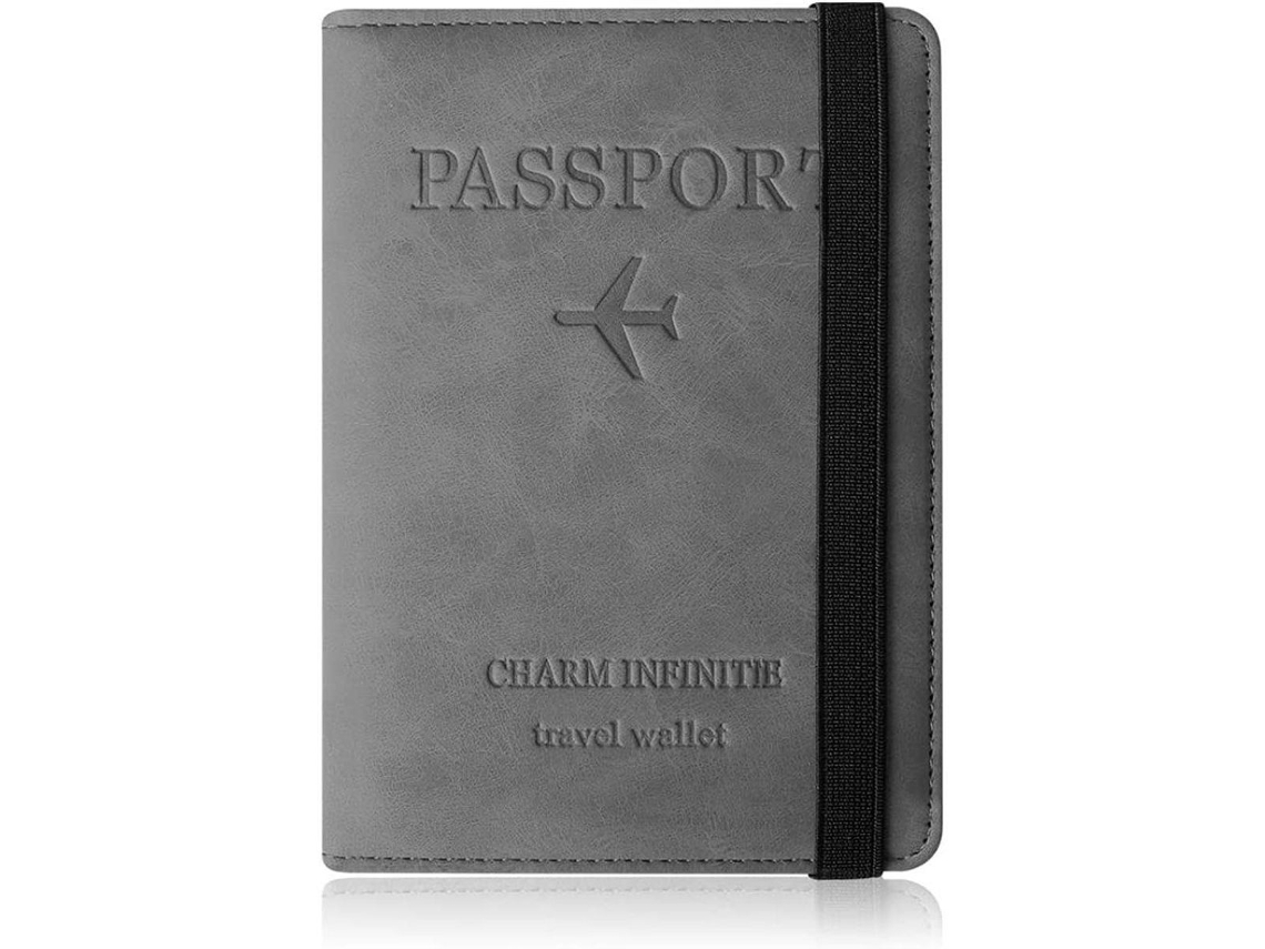 Porta-passaporte Czyan Em Couro Sintético Com Proteção Rfid E Bloqueio Rfid