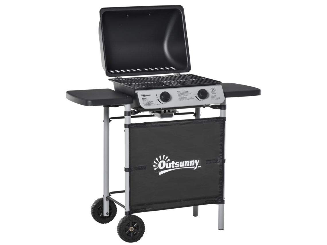 Churrasco a Gás com Tampa. Queimadores de 5,6kw. Churrasco e Rodas. 104x49x99cm Ge