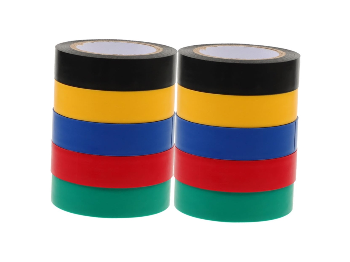 Luxshiny 10 Rolos De Fita Isolante Elétrica Pvc Resistente Ao Calor E Alta Aderência Para Uso Interno Externo