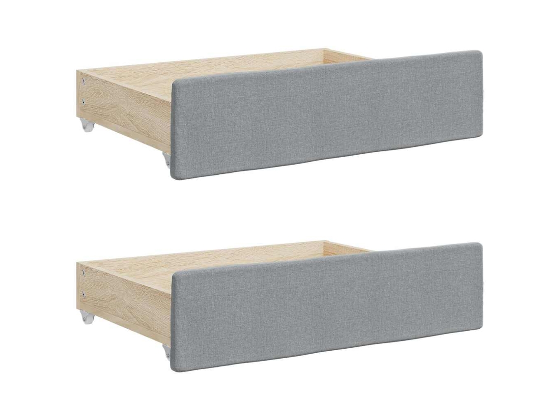 Bed Drawer, Bed Drawers Vidaxl Cinzeto Madeira Processada (n/a)