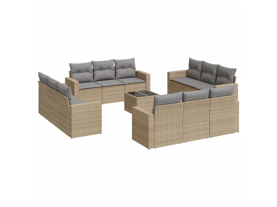 Garden Sofa Set, Garden Sofa Sets Vidaxl Bege Rattan / Vime (n/a)