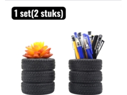 Conjunto De 2 Porta‑canetas Criativos Em Formato De Faixa, Para Escritório E Acessórios De Maquiagem, Tema Automotivo, Preto