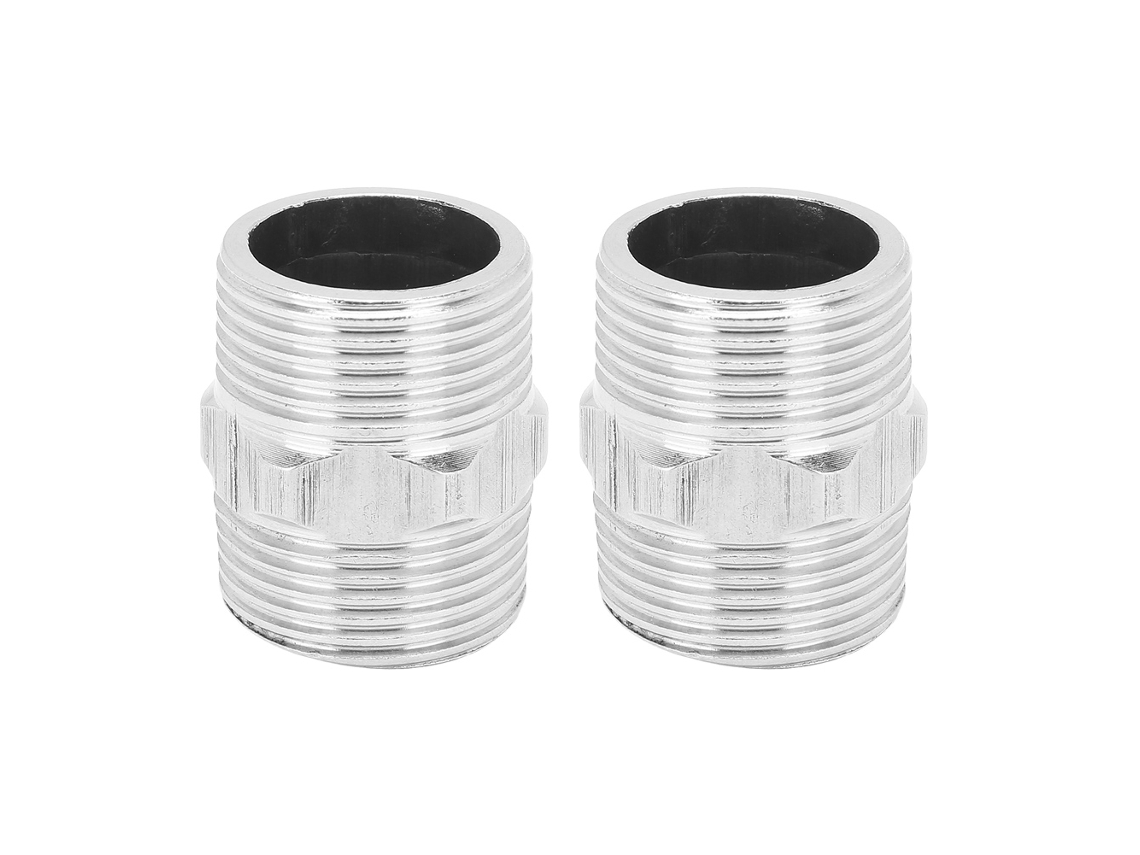 2pcs Niple rosca macho 1 polegada aço inoxidável conexão tubo rosqueado fitting | S/MARCA