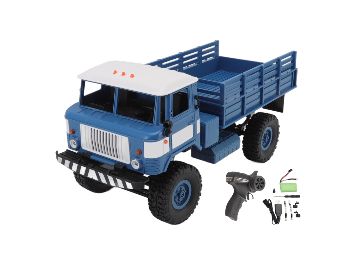 Mali caminhão de Descarregamento Rc Militar 4wd Controle Remoto 2.4g Alta Velocidade para Adultos e Crianças Azul Branco