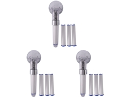 Conjunto 3 Peças Chuveiro Mão Com Íons Negativos Para Banheiro, Economizador Água, Com 3 Filtros E