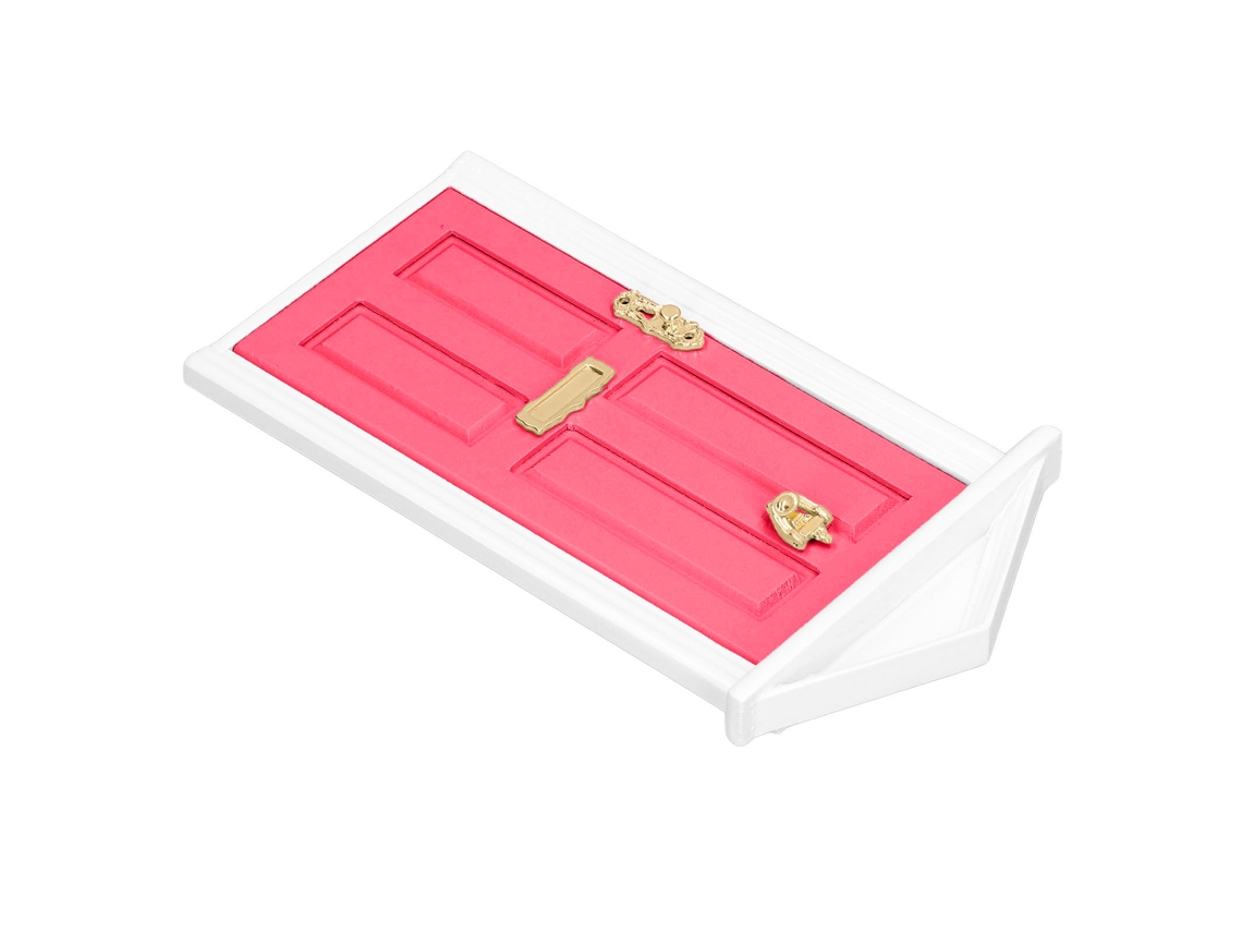 Primerox mini Porta de Madeira Bétula para Casa de Boneca 1:12 com Acessórios Cor Vibrante Presente
