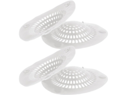 Filtro De Drenagem Com Ventosa De Silicone Bege, Pacote Com 4 Unidades.