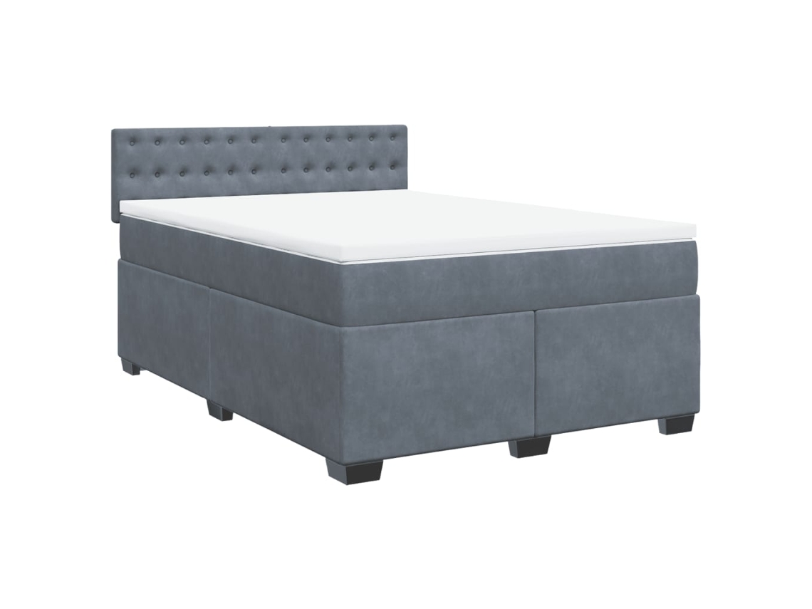 Box Spring Bed, Box Spring Beds Vidaxl Cinzeto Veludo (140 X 200 Cm)