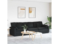 Vidaxl Sofá Modular Com Almofadas Preto