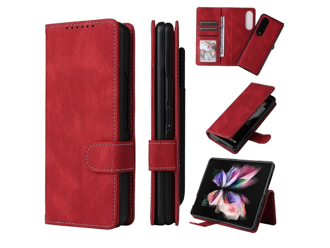 Capa Dobrável De Couro Destacável Para Samsung Galaxy Z Fold4 5g
