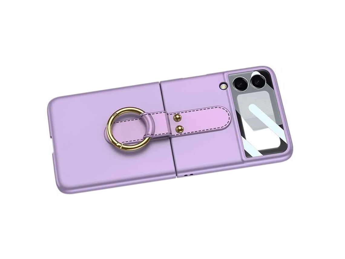 Capa para Samsung Galaxy Z Flip 3 com Protetor de Tela e suporte roxo | S/MARCA