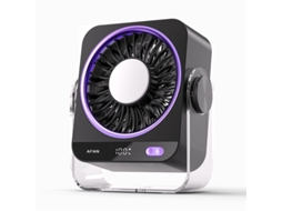 Ventilador de mesa USB, 3600mAh, 5 velocidades, inclinação, 180°, VOLTEDGE