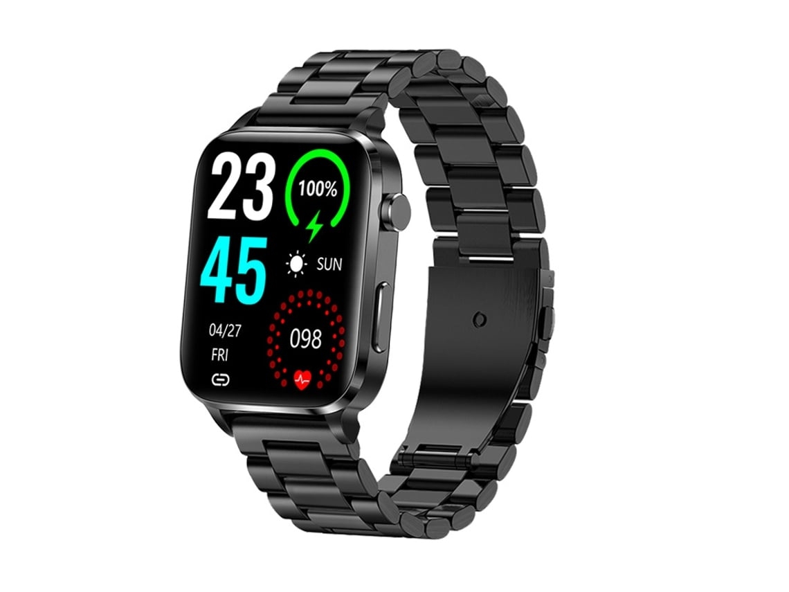Smartwatch NISSGU F100 Frequência Cardíaca Pressão Arterial Monitor de Sono para Android e Iphone Preto