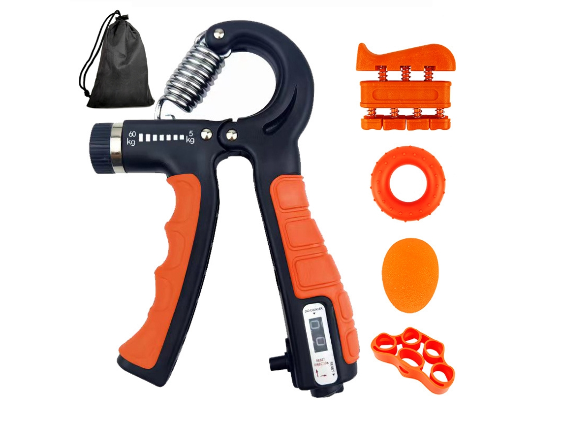 Fortalecedor De Preensão Manual Com 5 Peças E Contador Digital Para Treinamento De Força De Mão/laranja Slowmoose