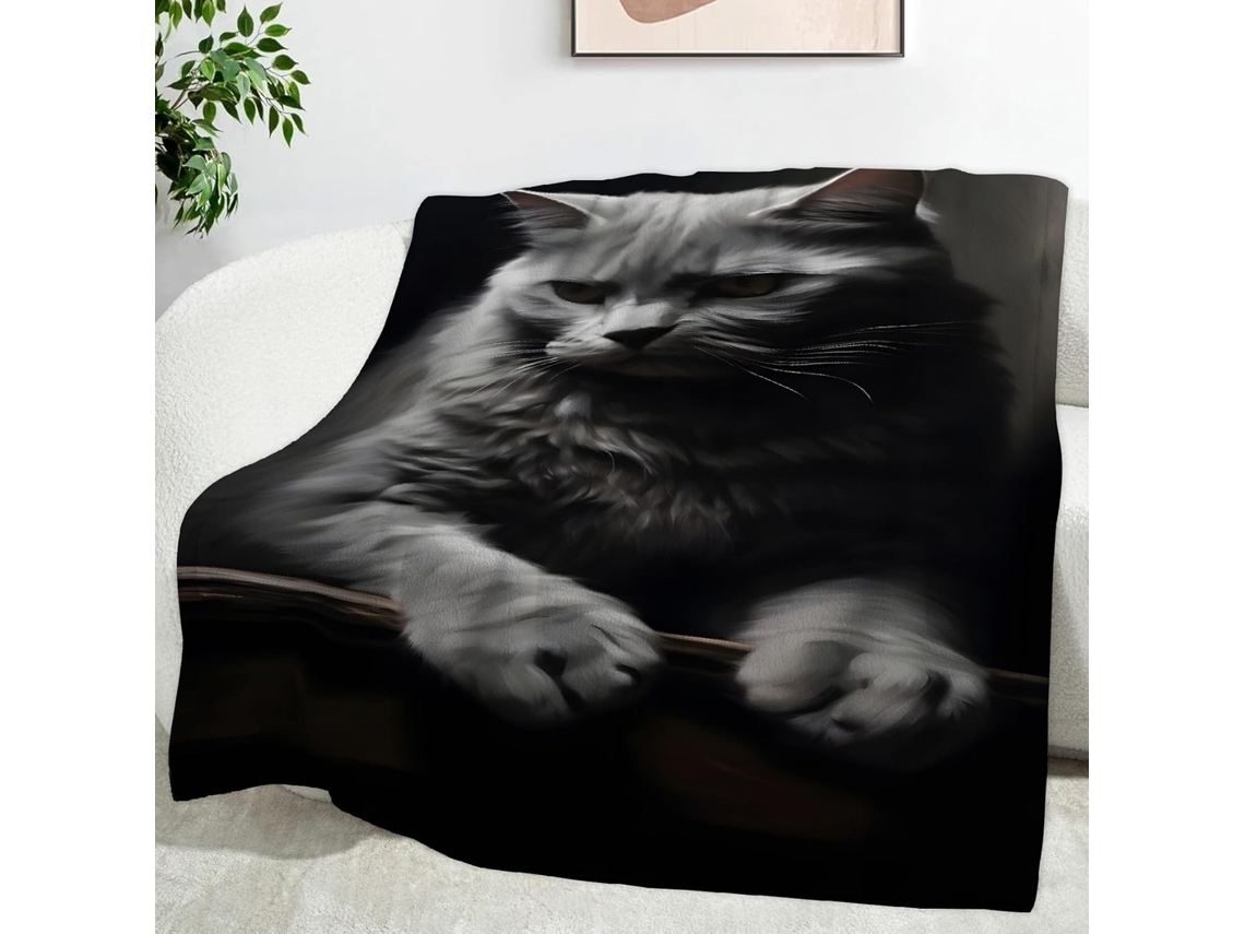 Manta para Animais de Estimação Gato Maine Coon 220x240 Cm Multifuncional Macia Flanela Aconchegante Cama Escr