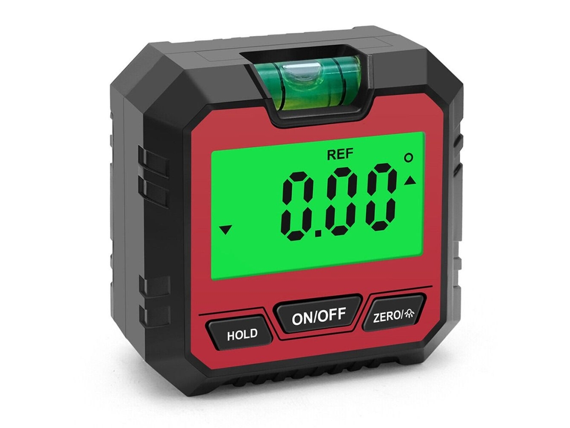 Nível De Bolha Magnético Portátil Com Visor Lcd, Medidor De Ângulo Digital E Inclinômetro Para Reparos Automotivos, Vermelho