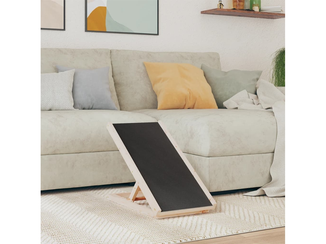 Vidaxl Rampa 70x35 Cm Madeira De Abeto Maciça Cinzento